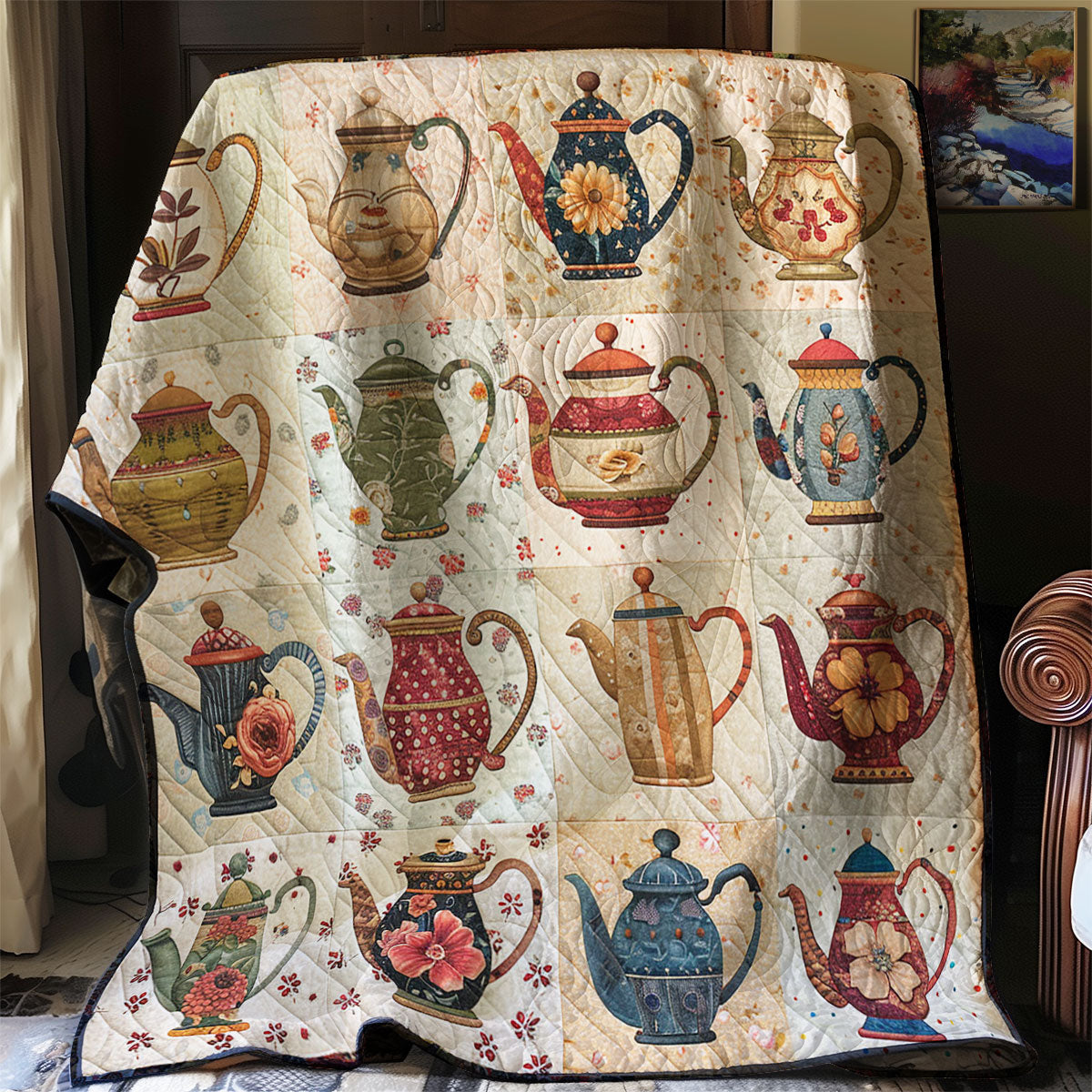 Floral Teekanne Quilt