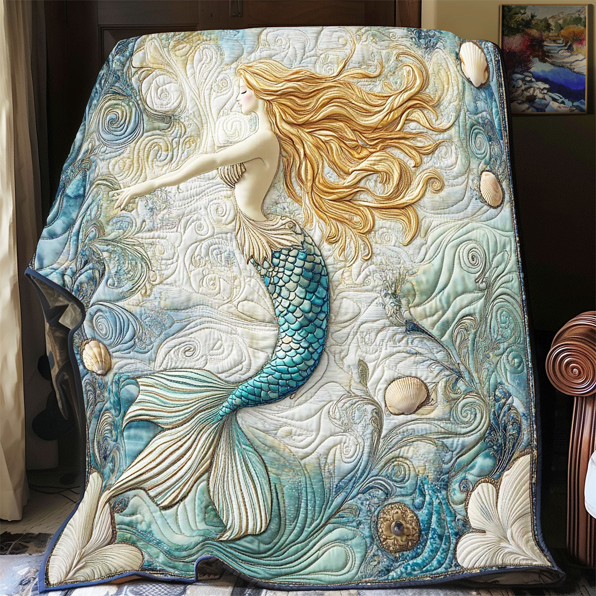 Meerjungfrau Meer Gott Quilt