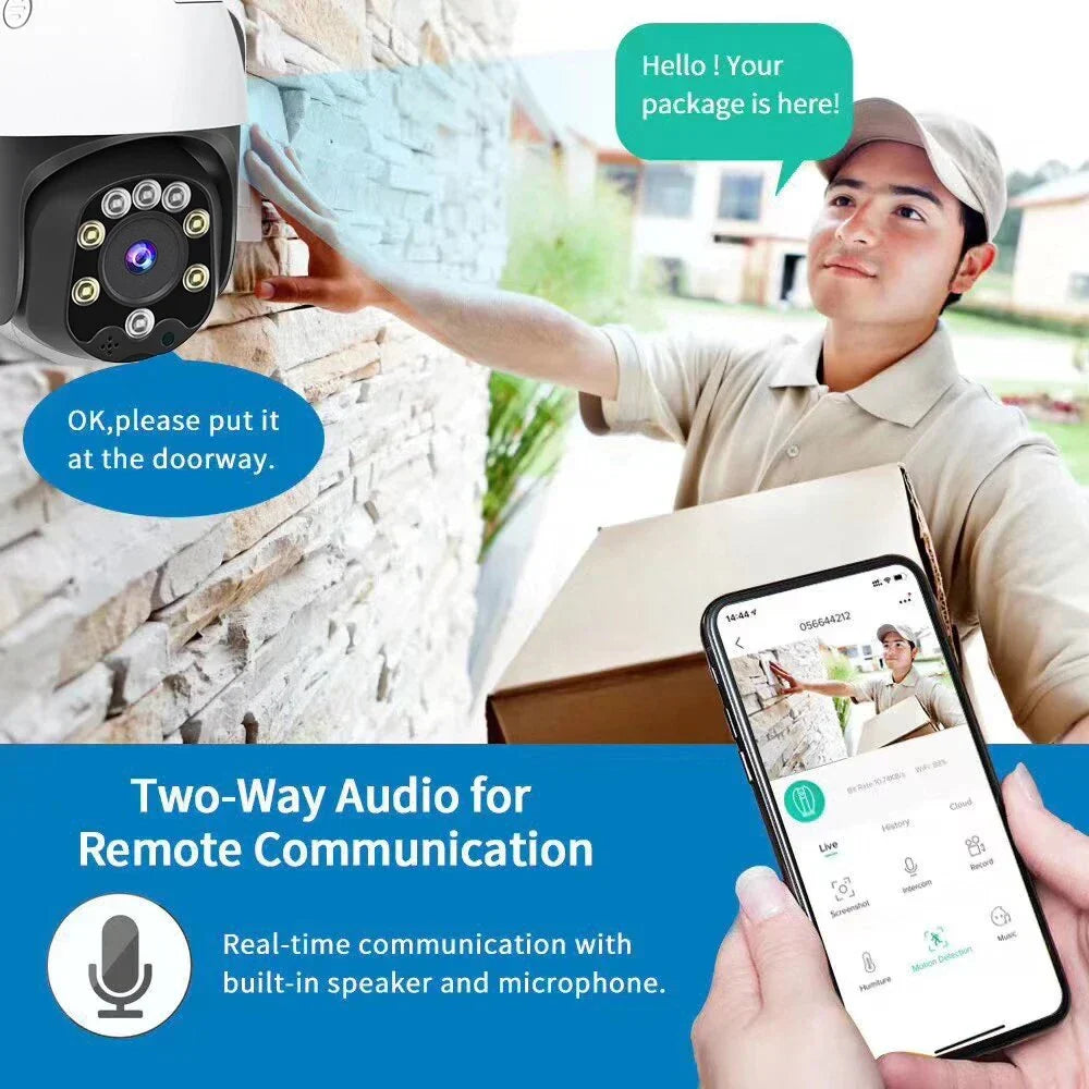 SD05W 5MP HD PTZ IP Kamera, 5x Zoom, Nachtsicht, Menschenerkennung, wasserdicht, H.265+, Outdoor Speed Dome CCTV