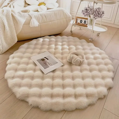 Frendorf | PlushCircle Rundteppich aus Kunstfell | Weich wie Kaninchenfell | Hochwertige Deko für Zuhause