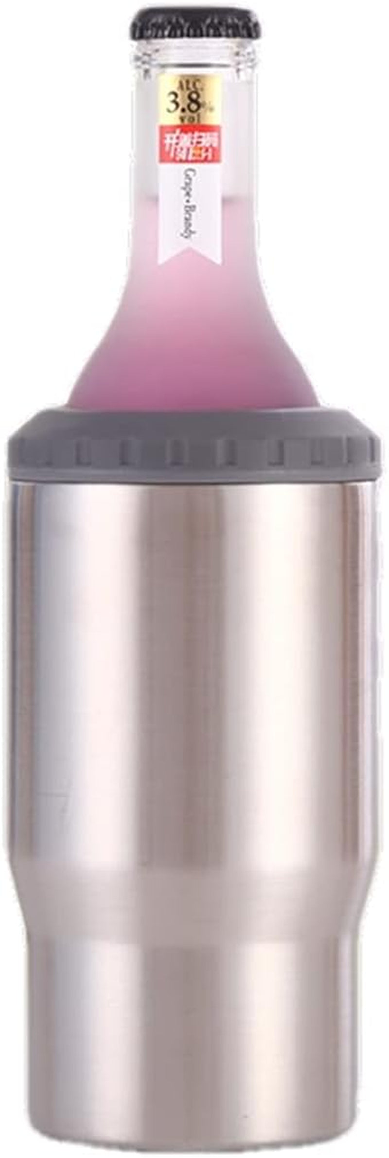 Frendorf | 4 in 1 Edelstahl Dose-/Flaschenisolator, 14Oz Zwei-Wege-Deckel SUS Isolierte Dose Kühler, Bierflaschenhalter (Schwarz)
