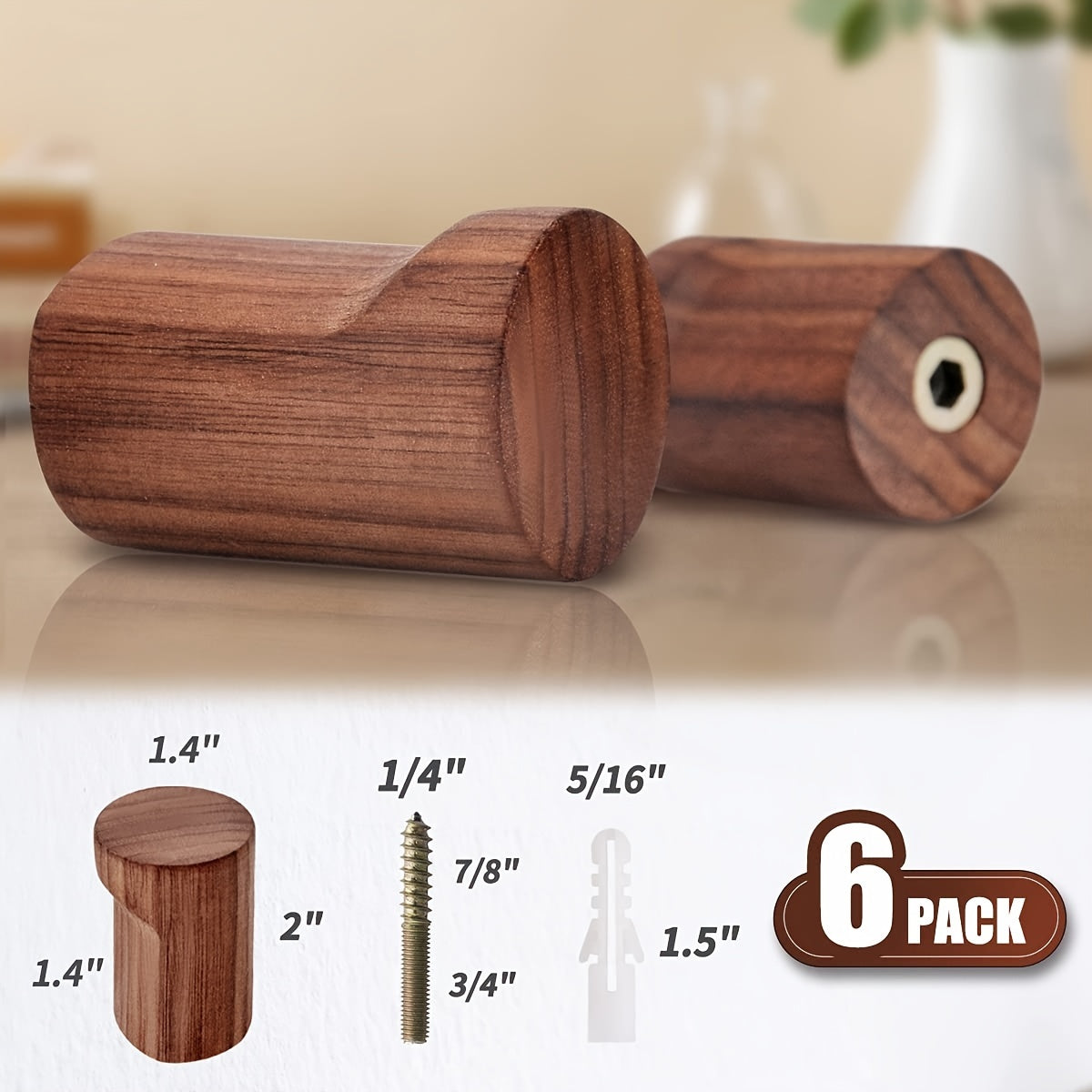 Walnuss Holz Wandhaken