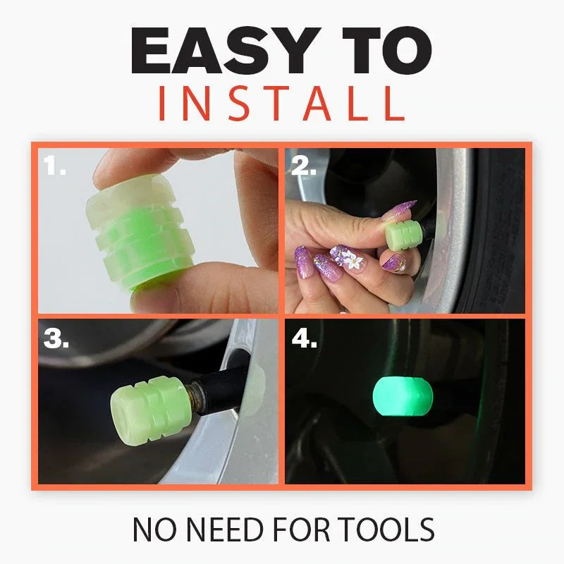 FLOURESCENT CAR TIRE VALVE CAPS