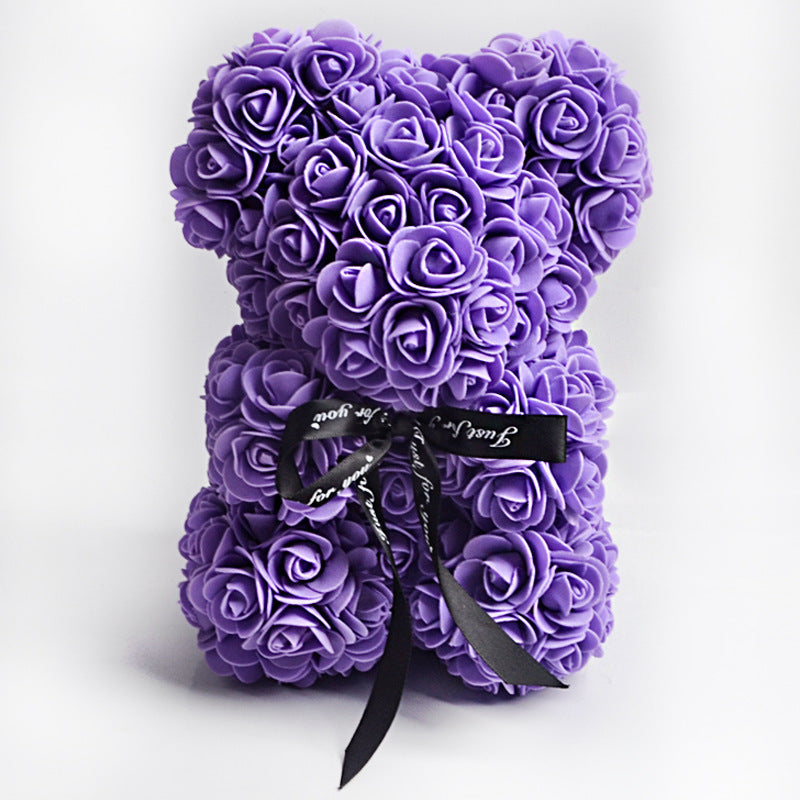 Frendorf | Valentinstag Geschenk Rose Bär Ewige Blume Rose Teddybär PE Schaum Bär 25cm Valentinstag