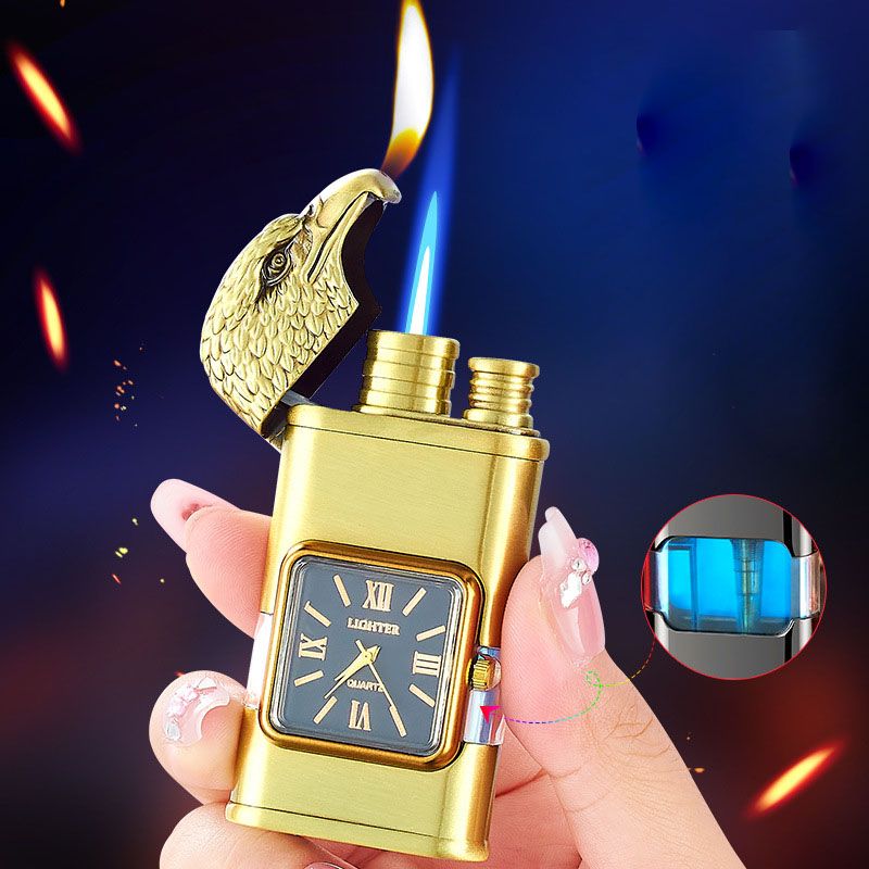 Frendorf | Windproof Feuerzeug Vintage Uhr Lünette Jet Flamme Fackel