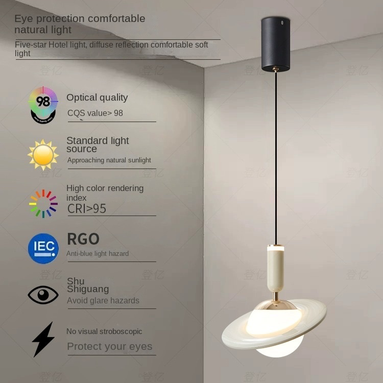 Frendorf | Orbium Saturn Design Pendelleuchte | Modernes Lichtkonzept | Elegantes Raumschiff-Design | Stimmungsvolle Beleuchtung