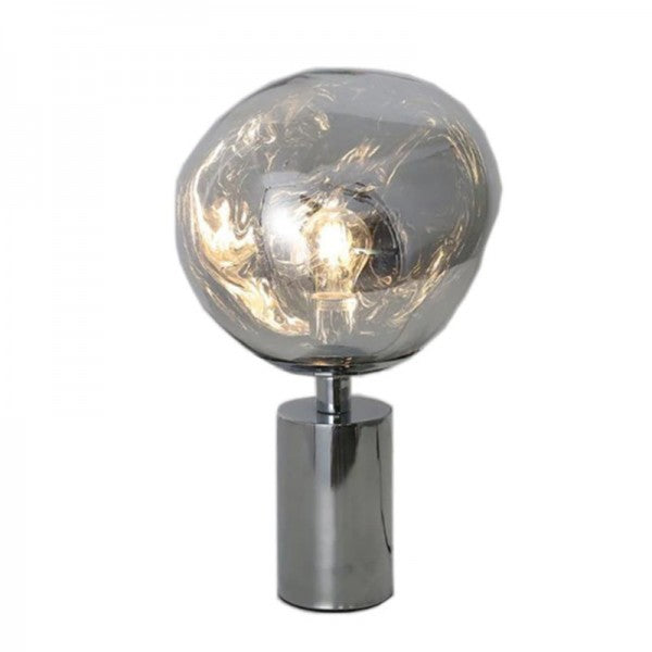 Frendorf | Meltique Moderne LED-Tischlampe | Elegantes Schmelzdesign | Stimmungslicht für Wohn- & Schlafzimmer | In Gold, Chrom & Rot erhältlich