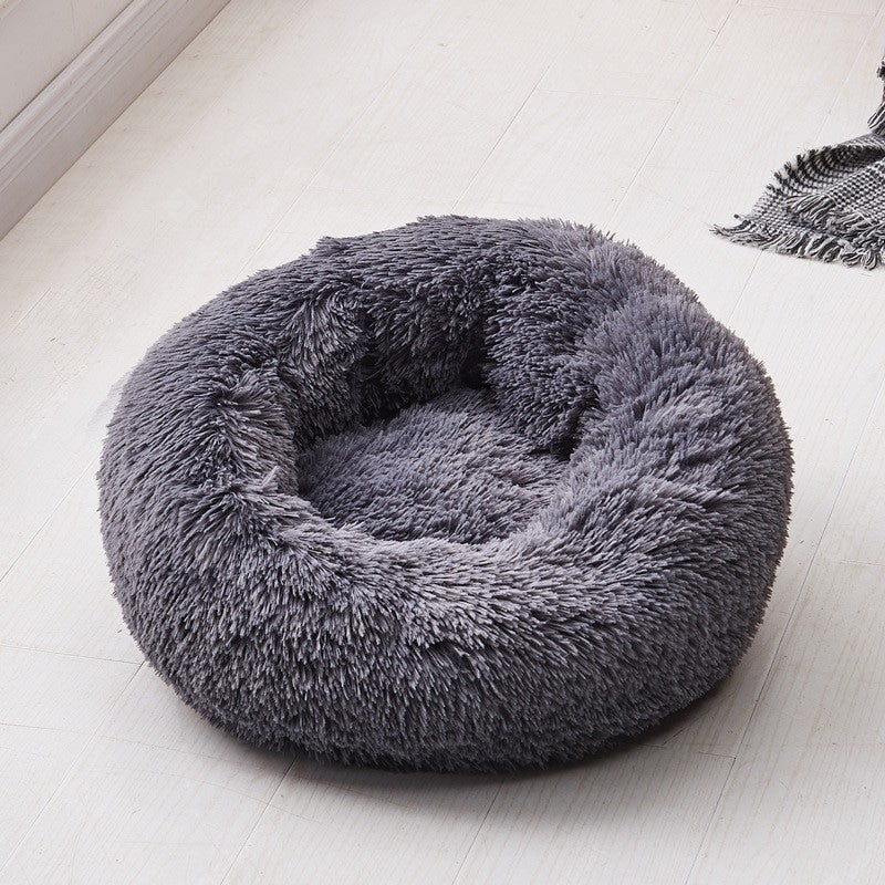 Runder Plüsch Beruhigender Donut Hundebett für kleine bis große Hunde
