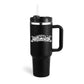 40 Oz Tumbler mit Griff Strohhalm isoliert