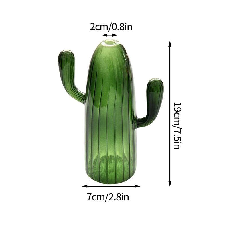 Kaktus + Pilzförmige Glasvasen