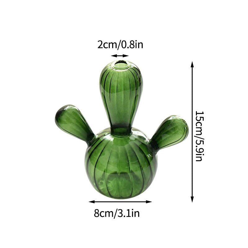 Kaktus + Pilzförmige Glasvasen