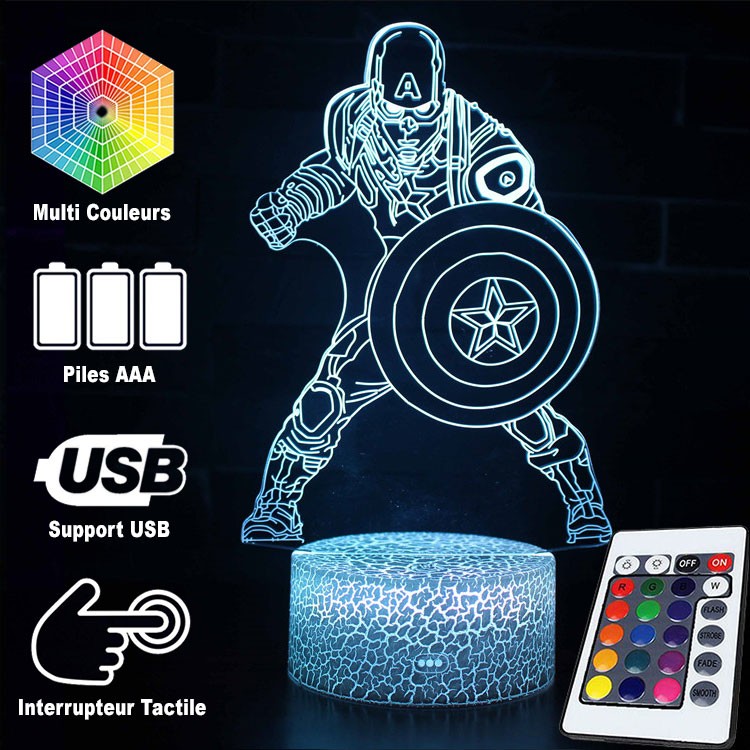 3D Lampe Marvel Captain America Kampf