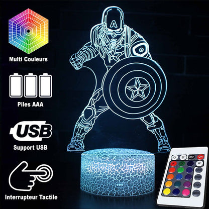 3D Lampe Marvel Captain America Kampf