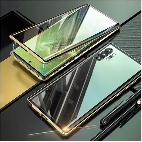 Frendorf | Magnetische gehärtete Glas doppelseitige Handytasche für Samsung