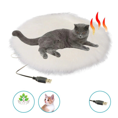 USB beheiztes Plüsch Katzenbett - Konstante Temperatur & Tragbares Winterkissen