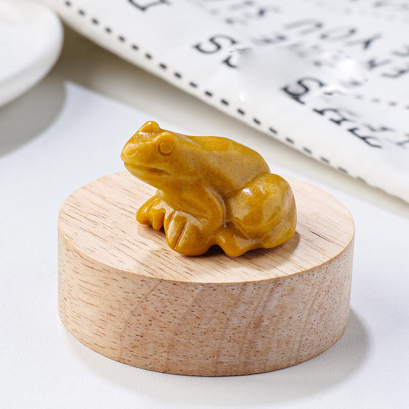 Frendorf natürliche Edelsteins geschnitzte Frosch Statue Edelstein Dekoration