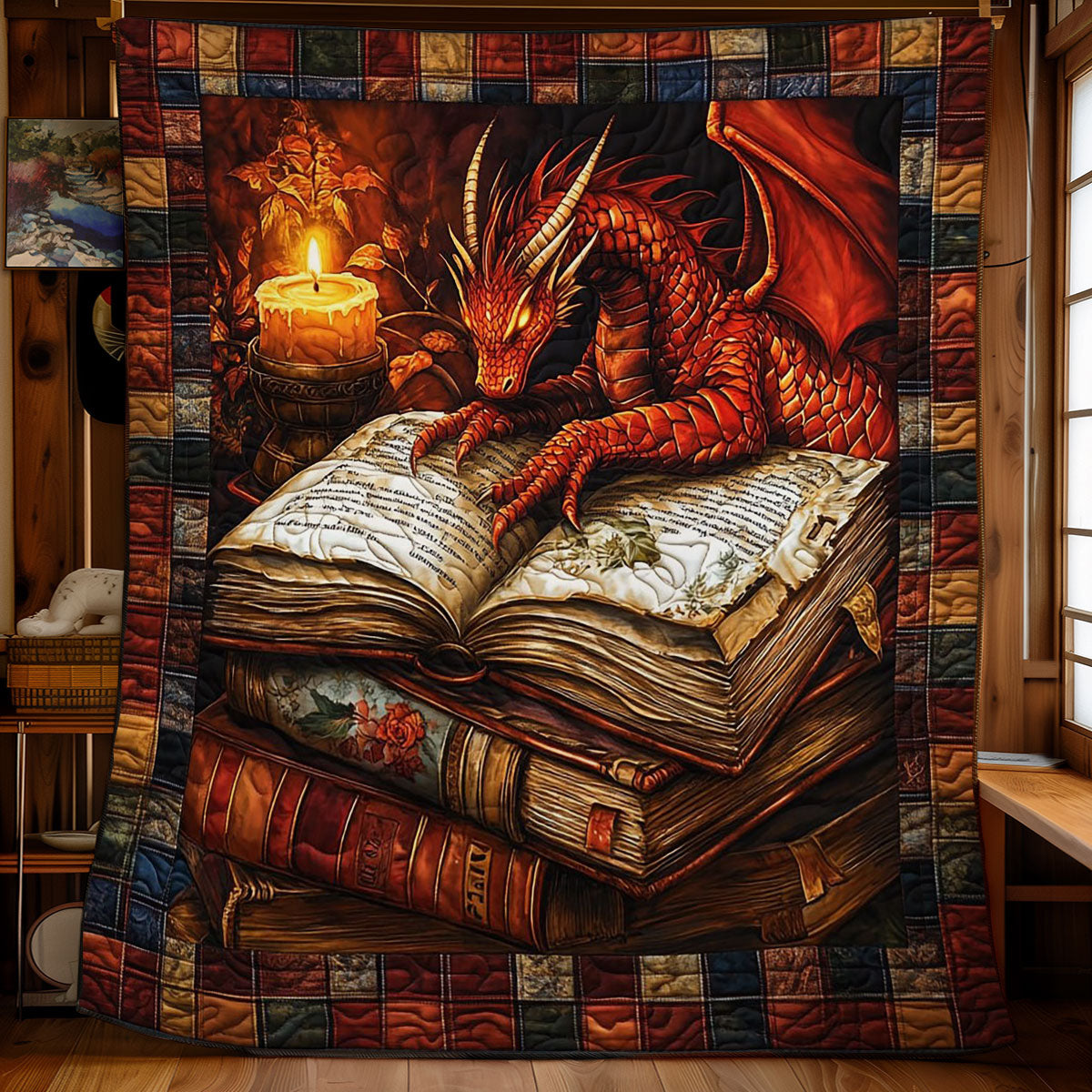 Mystic Dragon In Book Quilt