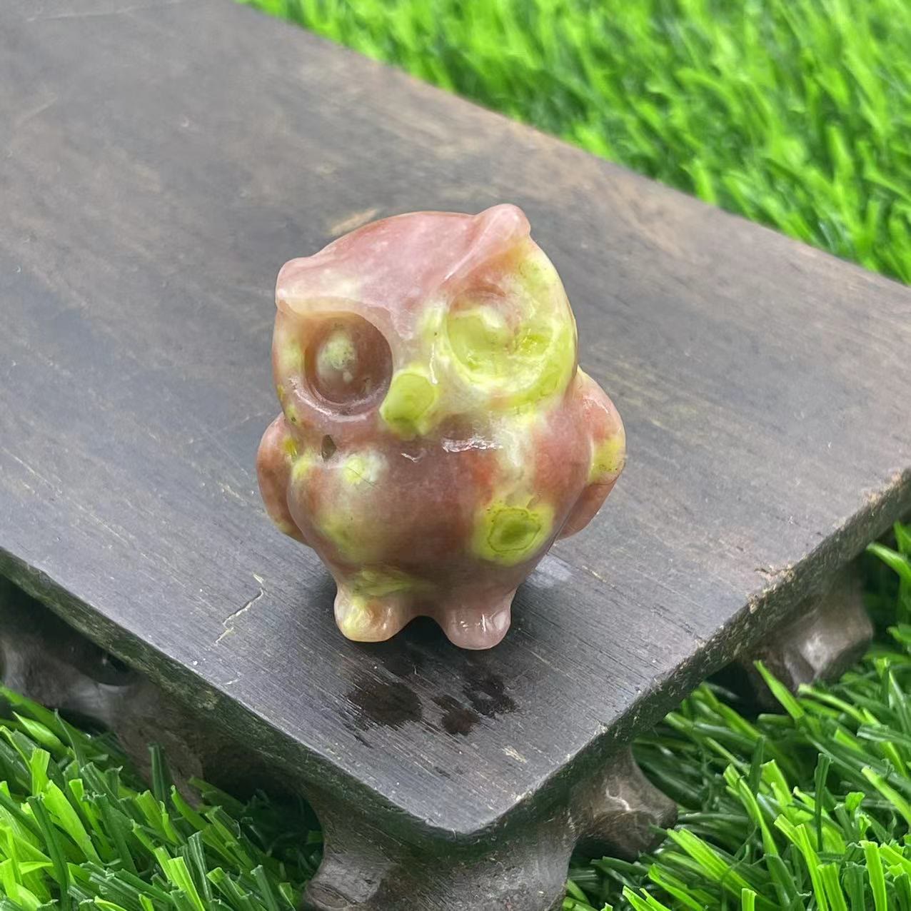 Frendorf 3.5cm natürliche Kristall Eule Ornament Edelstein Dekoration