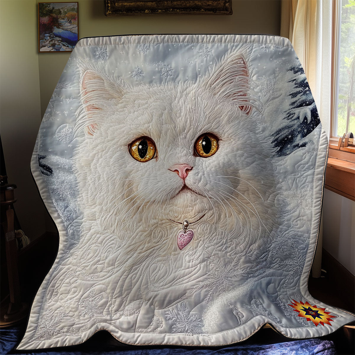 Snow Cat Steppdecke