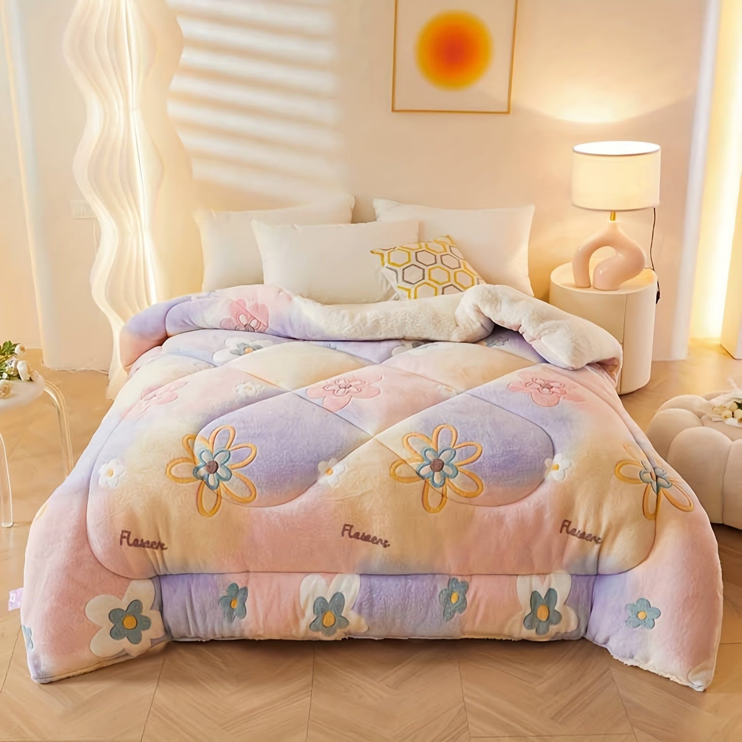 Frendorf | Bequiltiger floraler Flanellbettbezug für das Schlafzimmer