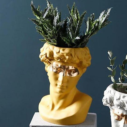 Frendorf | ArtéPlanter Keramik David Kopf Pflanztopf | Klassische Skulptur | Dekorative Vase | Stilvolle Wohnakzente
