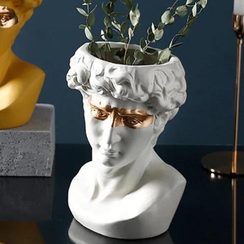 Frendorf | ArtéPlanter Keramik David Kopf Pflanztopf | Klassische Skulptur | Dekorative Vase | Stilvolle Wohnakzente
