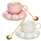 Keramisches Kaffeetassen-Set mit Sonnenblumen-Untersetzer Wolkenbecher mit Löffel