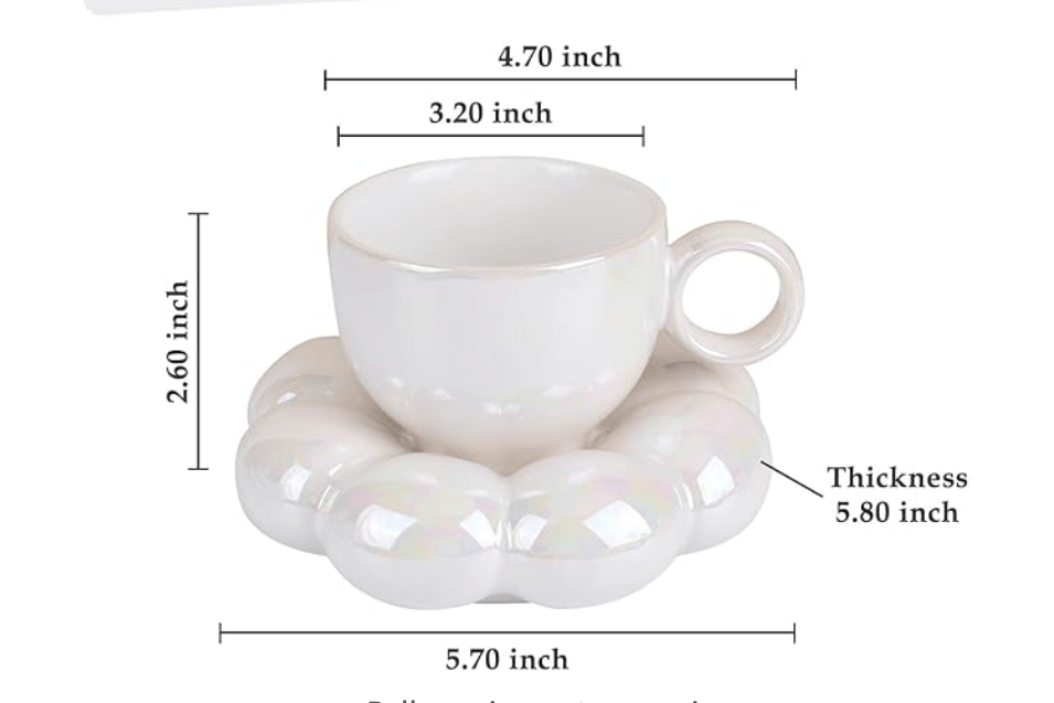 Keramisches Kaffeetassen-Set mit Sonnenblumen-Untersetzer Wolkenbecher mit Löffel
