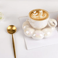 Keramisches Kaffeetassen-Set mit Sonnenblumen-Untersetzer Wolkenbecher mit Löffel