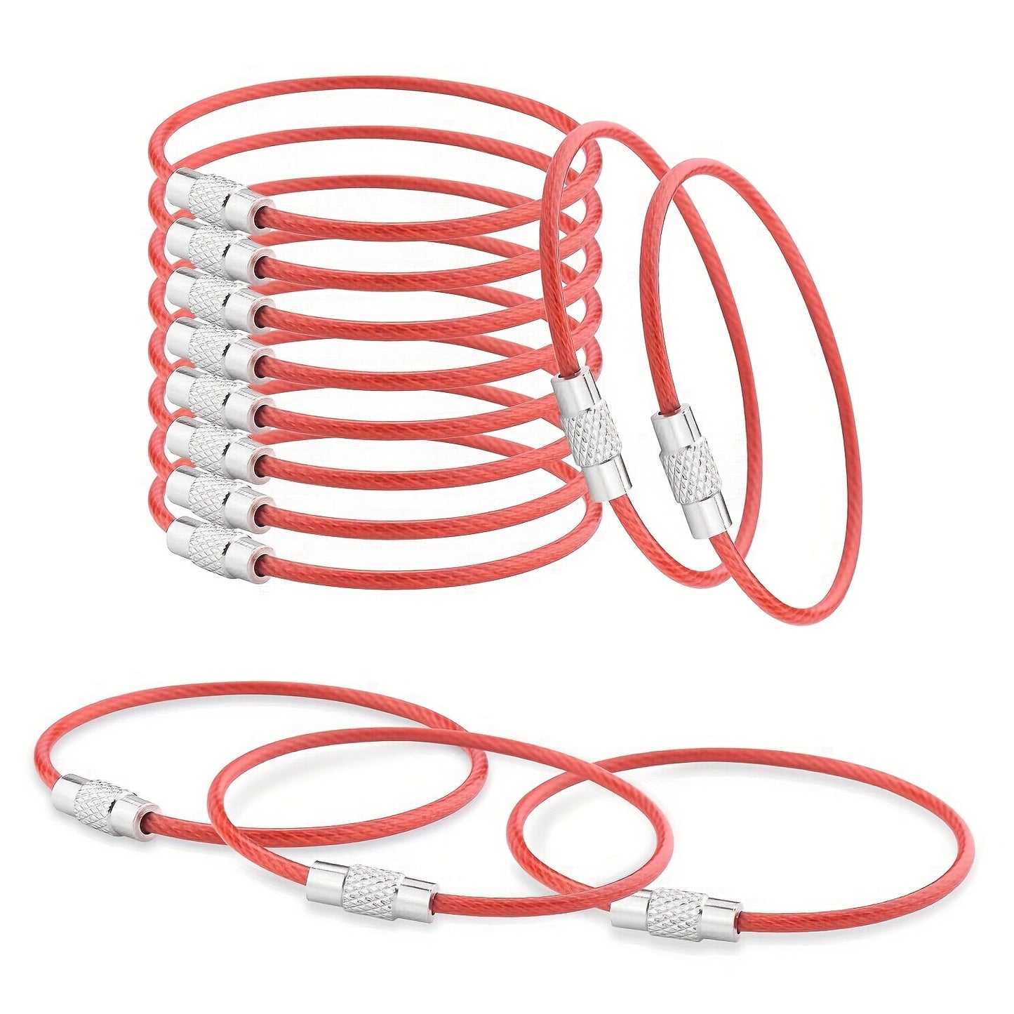Frendorf | Stahl Kabel Schlüsselanhänger Set – Nachhaltige Schlüsselanhänger für Reisen und Aktivitäten im Freien