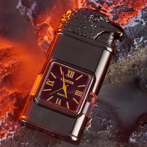 Frendorf | Windproof Feuerzeug Vintage Uhr Lünette Jet Flamme Fackel