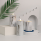 Frendorf | MarbliGlow LED Kerzenlicht Set | 3er Set | Marmor-Design | Kabellos | Stimmungsvoll | Dekorativ