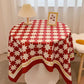 Runde Tischdecke aus Baumwolle mit Karomuster