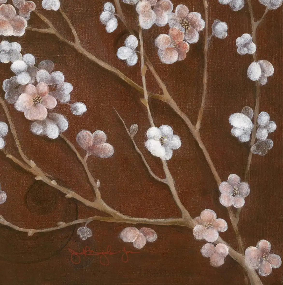 Frendorf | Kirschblüten auf Zinnober I Wandkunst