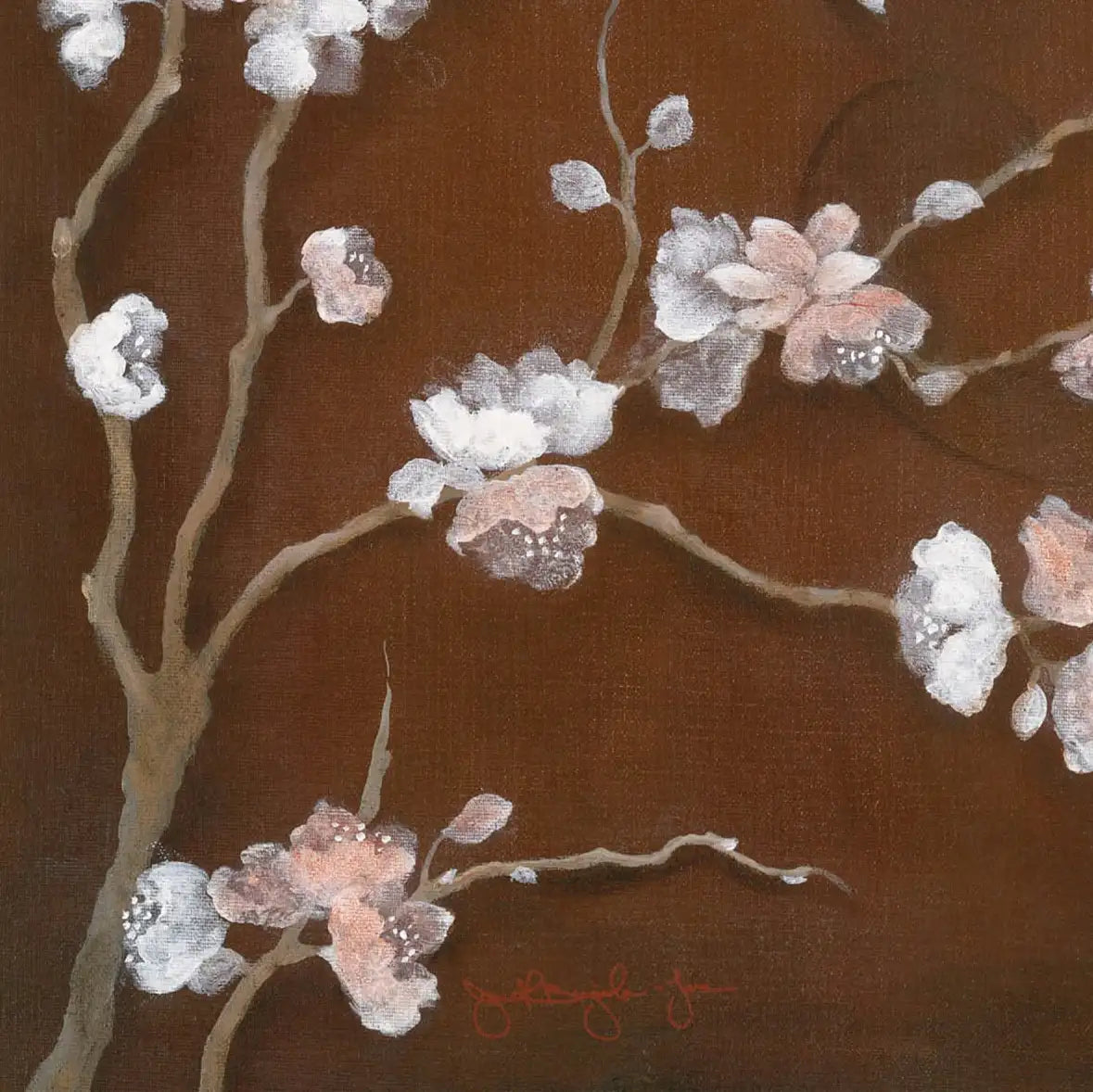 Frendorf | Kirschblüten auf Zinnober II Wandkunst