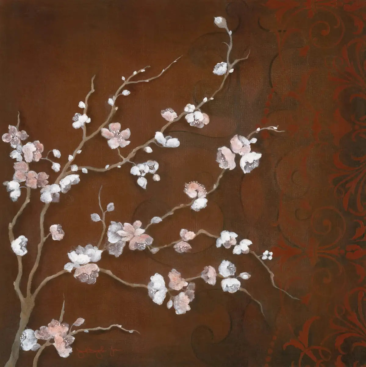 Frendorf | Kirschblüten auf Zinnober II Wandkunst