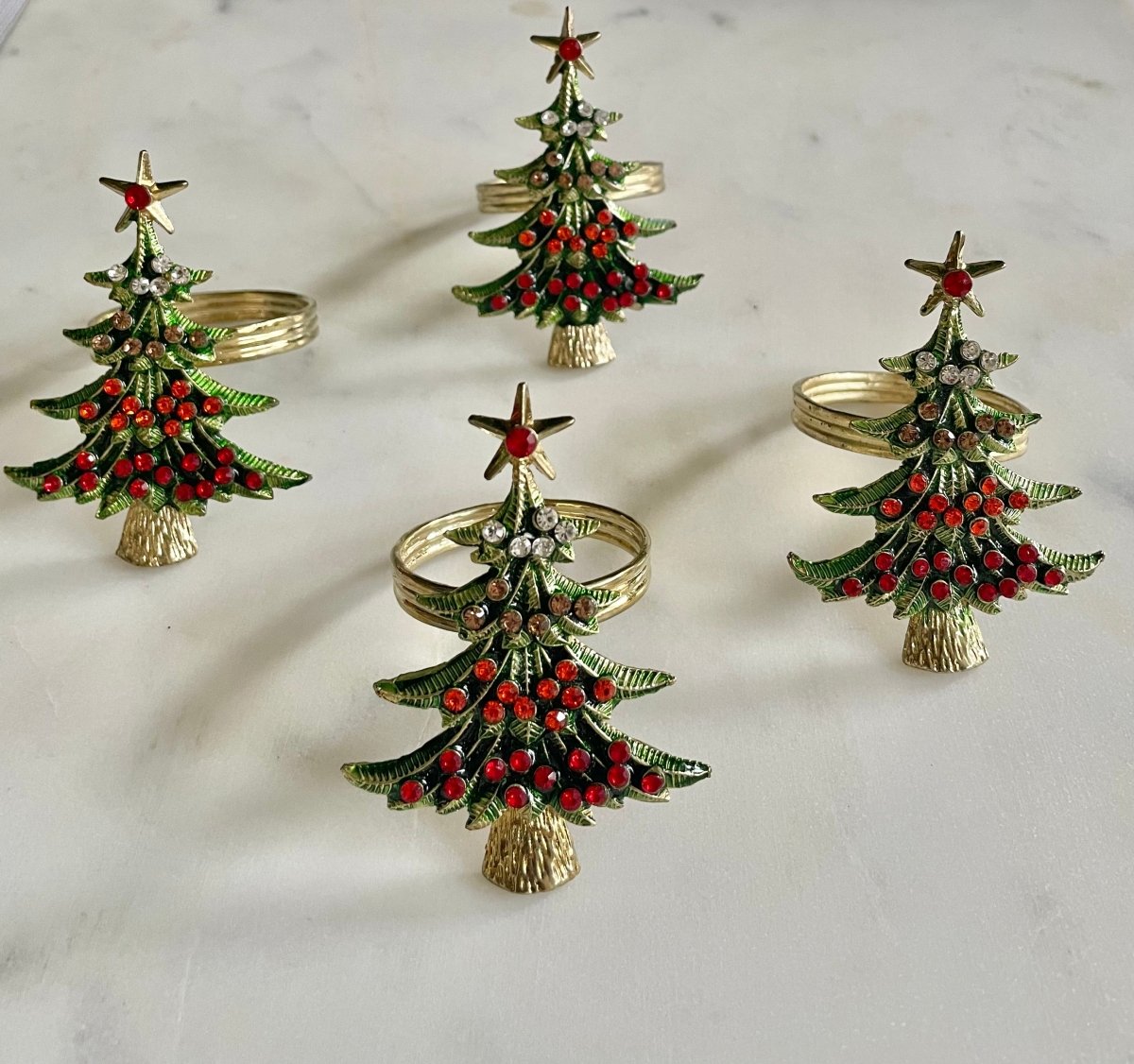 Weihnachtsbaum Serviettenringe Set von 4