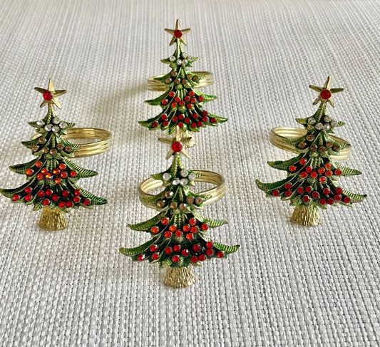 Weihnachtsbaum Serviettenringe Set von 4