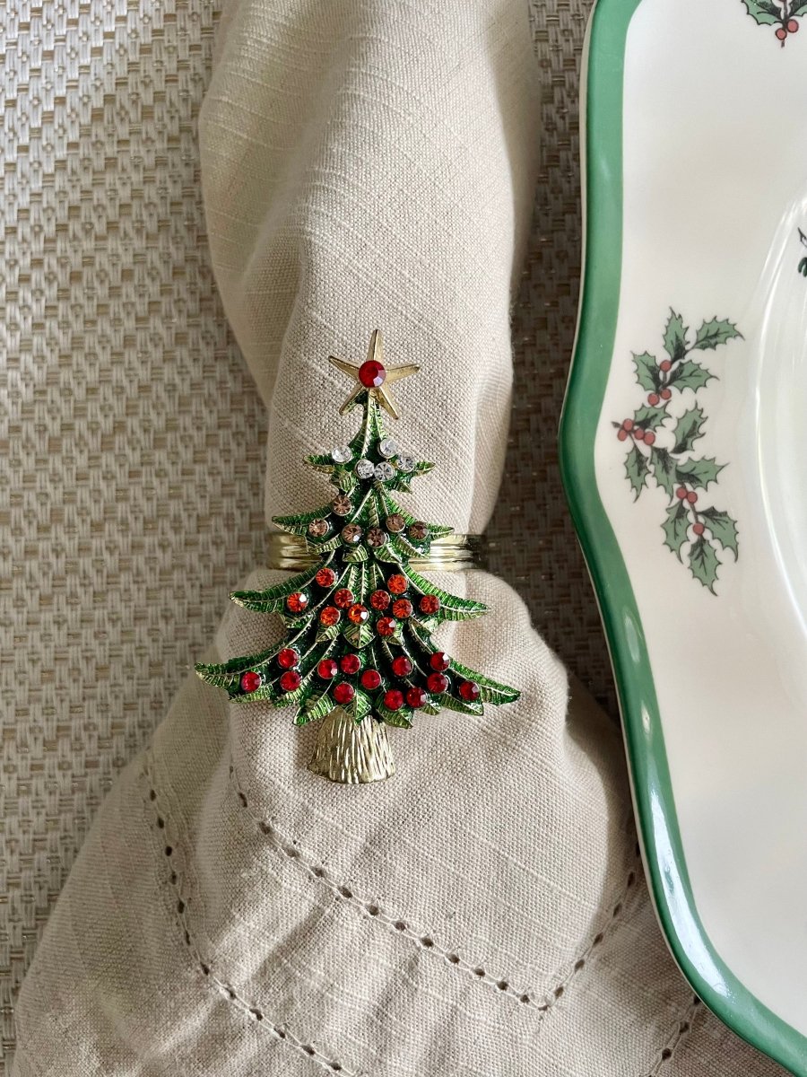 Weihnachtsbaum Serviettenringe Set von 4