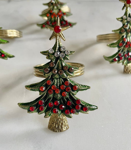 Weihnachtsbaum Serviettenringe Set von 4