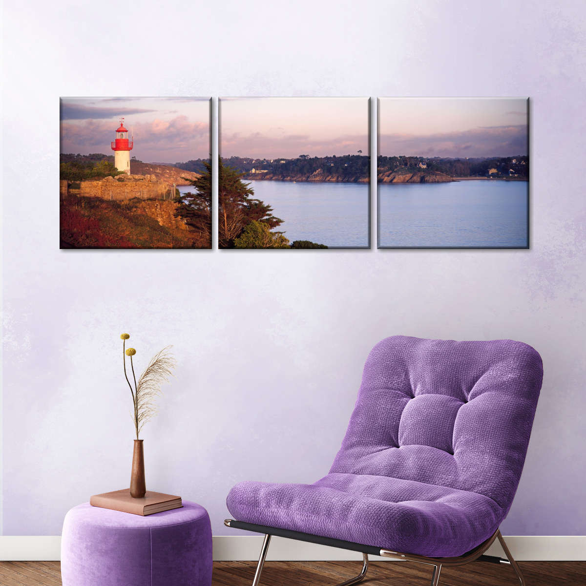 Frendorf | Leuchtturm an der Küste von Port Manec'h Wandkunst