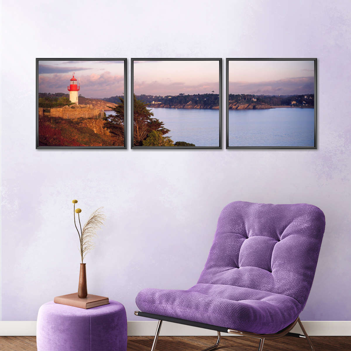 Frendorf | Leuchtturm an der Küste von Port Manec'h Wandkunst