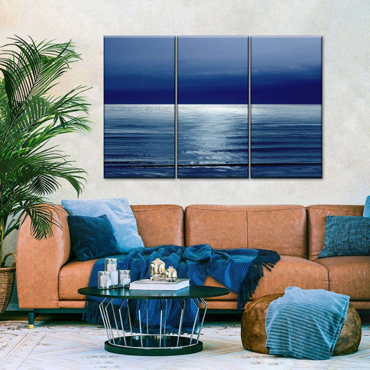 Frendorf | Mondlicht Ozean Blau I Wandkunst