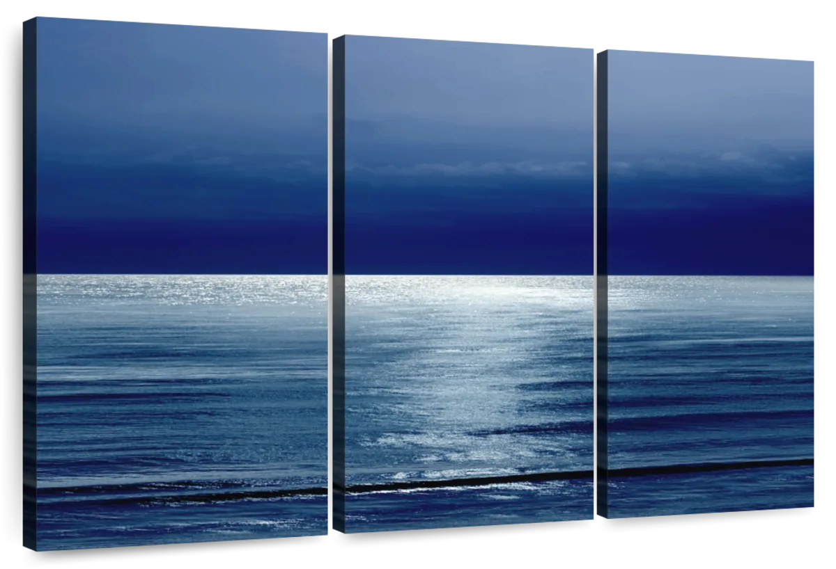 Frendorf | Mondlicht Ozean Blau I Wandkunst