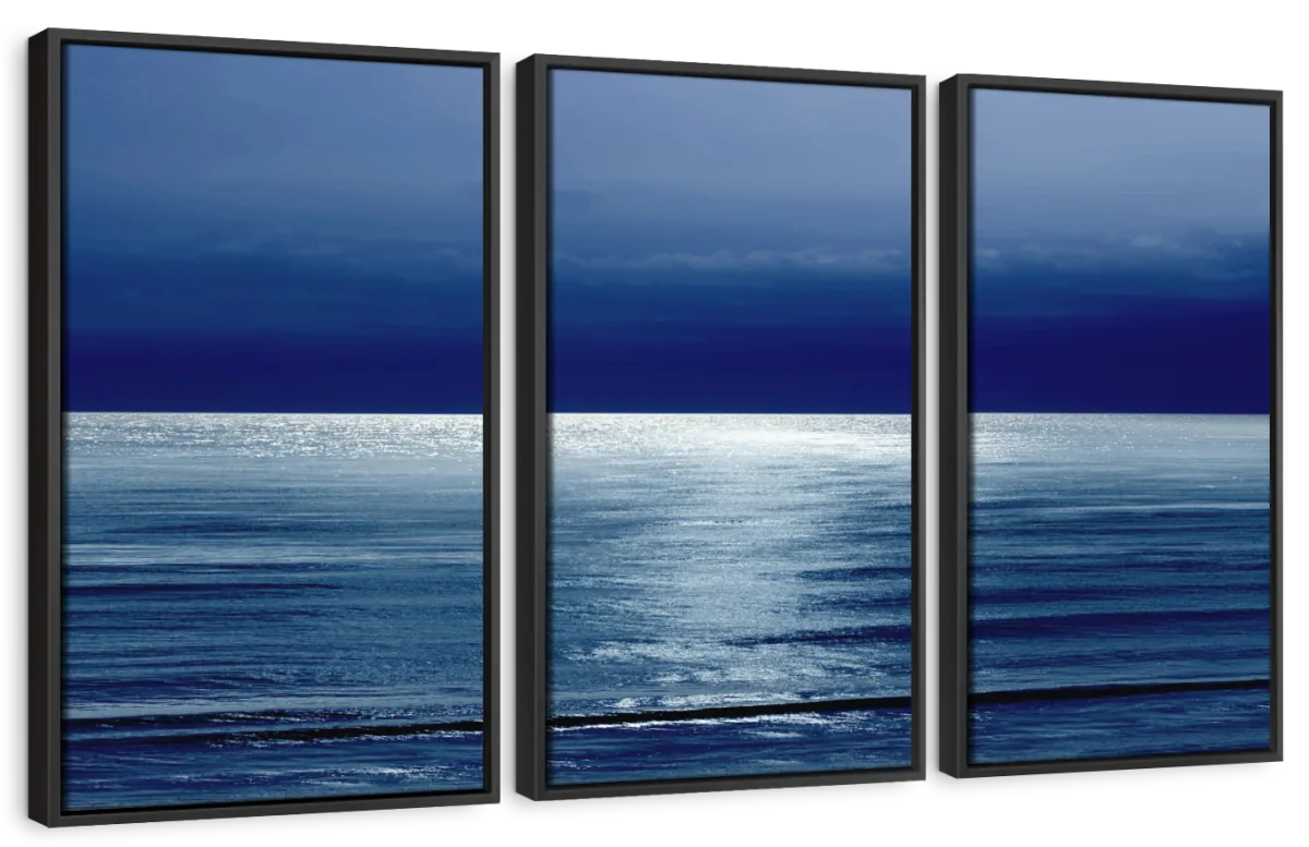 Frendorf | Mondlicht Ozean Blau I Wandkunst