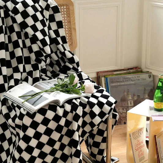 Klassisches Schachbrett-Karo-Design Sofadecke