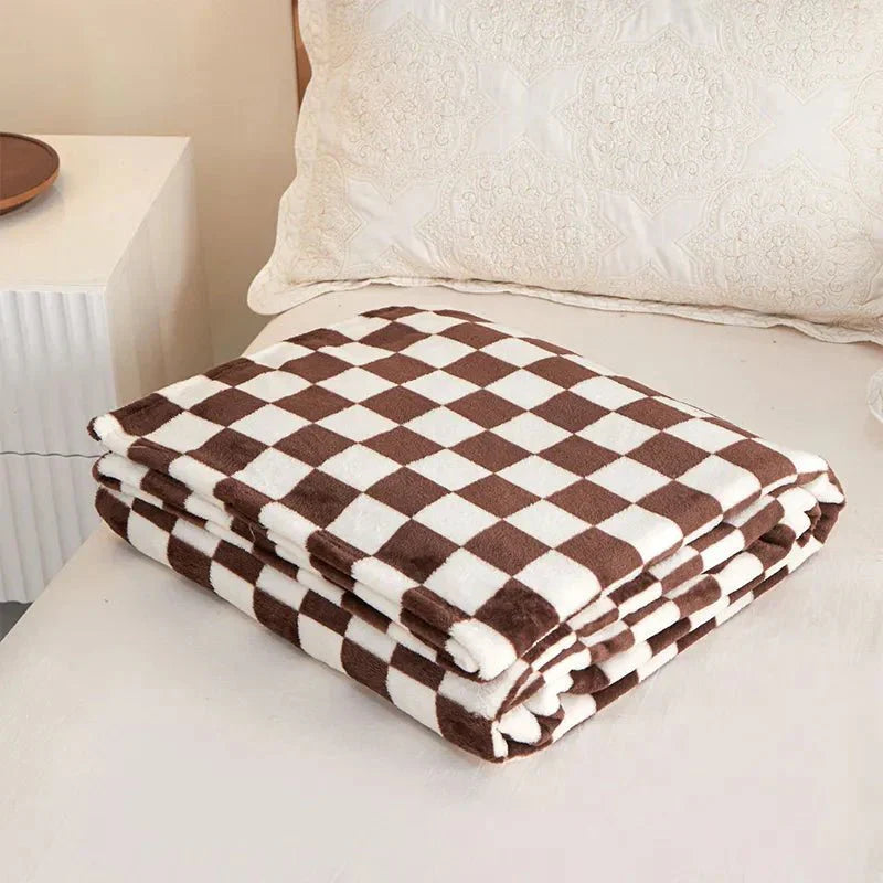 Klassisches Schachbrett-Karo-Design Sofadecke
