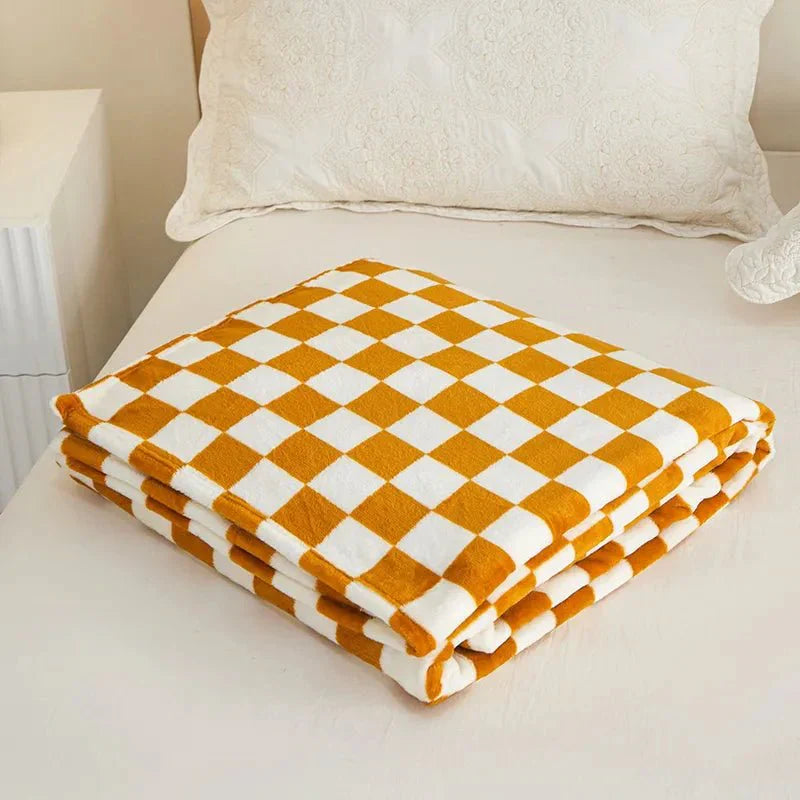 Klassisches Schachbrett-Karo-Design Sofadecke