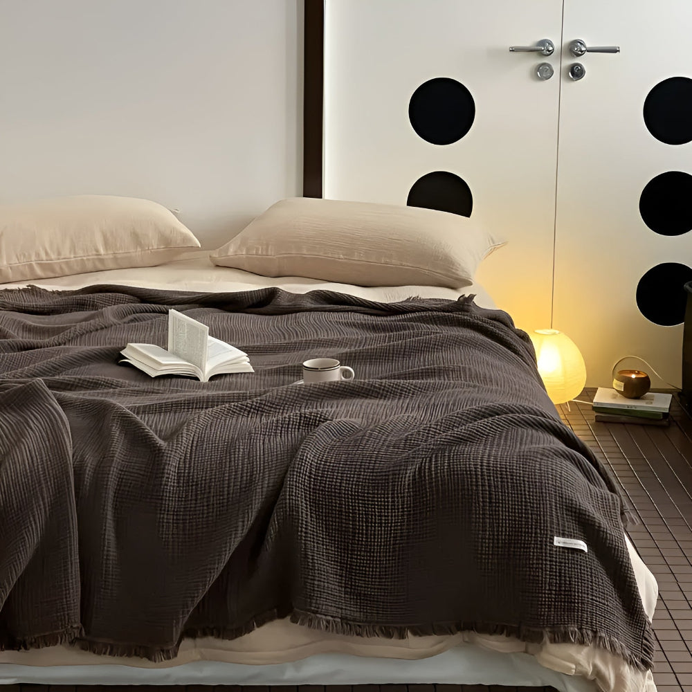 Frendorf | Baumwolle Crinkle Quast Decke