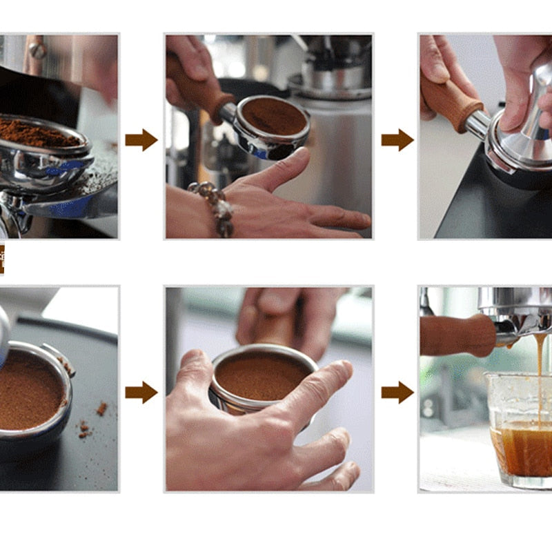 Frendorf | Kaffee Tamper Holzgriff Barista Espresso Maker Handgemachter Grinder